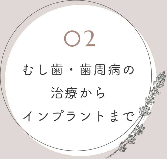 むし歯・歯周病の治療からインプラントまで